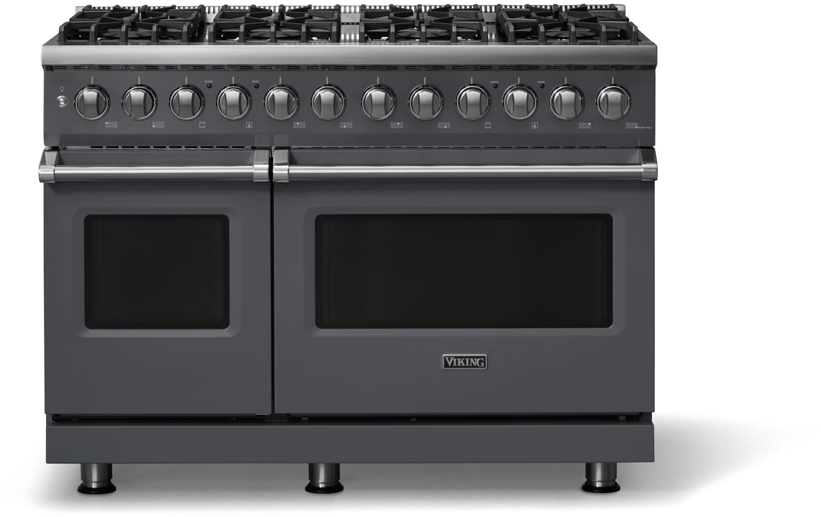 Viking VDR54848BCSLP 5-Series 48 inch Freestanding Dual Fuel Range with 8 Burners, 7.3 cu. ft. Oven Capacity, VSH Pro Sealed Burner System and Self-Cleaning (Cast Black, Polished Chrome, Liquid Propane)