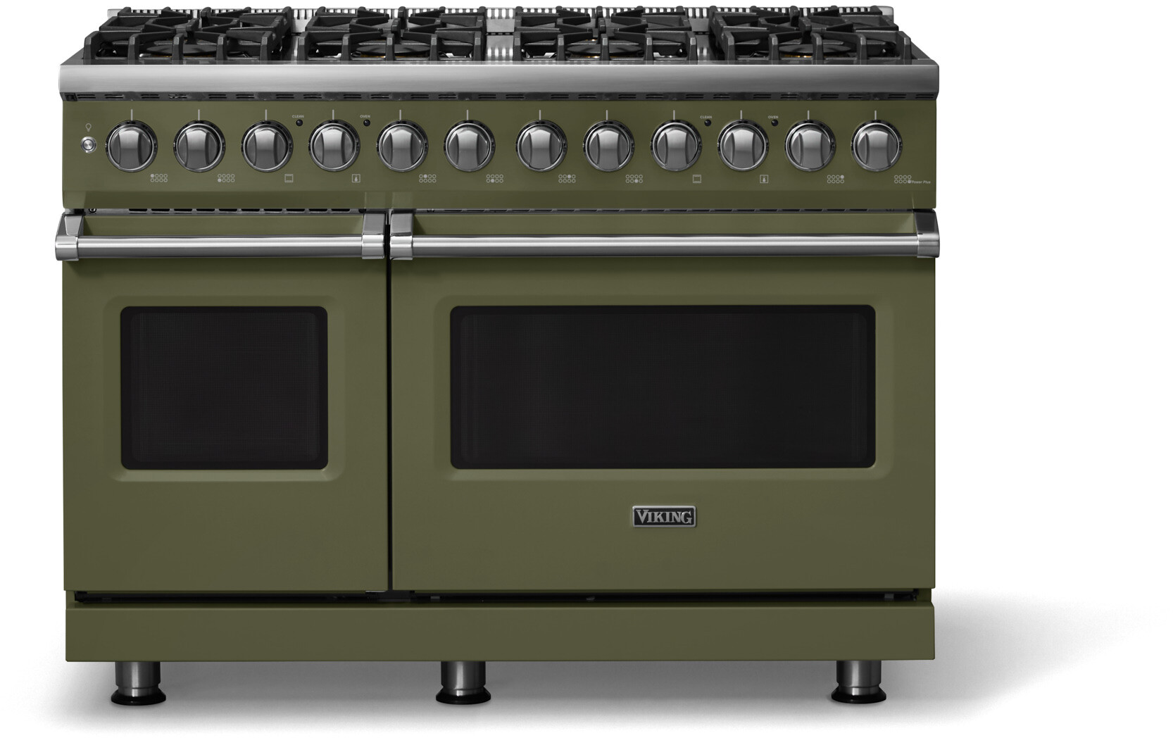 Viking VDR54848BMALP 5-Series 48 inch Freestanding Dual Fuel Range with 8 Burners, 7.3 cu. ft. Oven Capacity, VSH Pro Sealed Burner System and Self-Cleaning (Martini, Polished Chrome, Liquid Propane)
