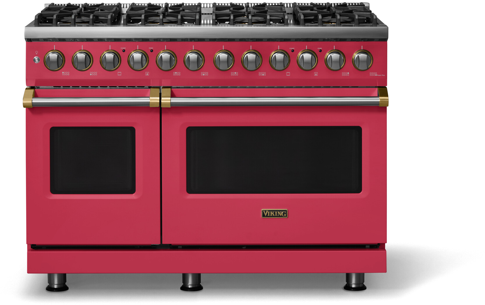 Viking VDR54848BVABBLP 5-Series 48 inch Freestanding Dual Fuel Range with 8 Burners, 7.3 cu. ft. Oven Capacity, VSH Pro Sealed Burner System and Self-Cleaning (Valentine, Brushed Brass, Liquid Propane)