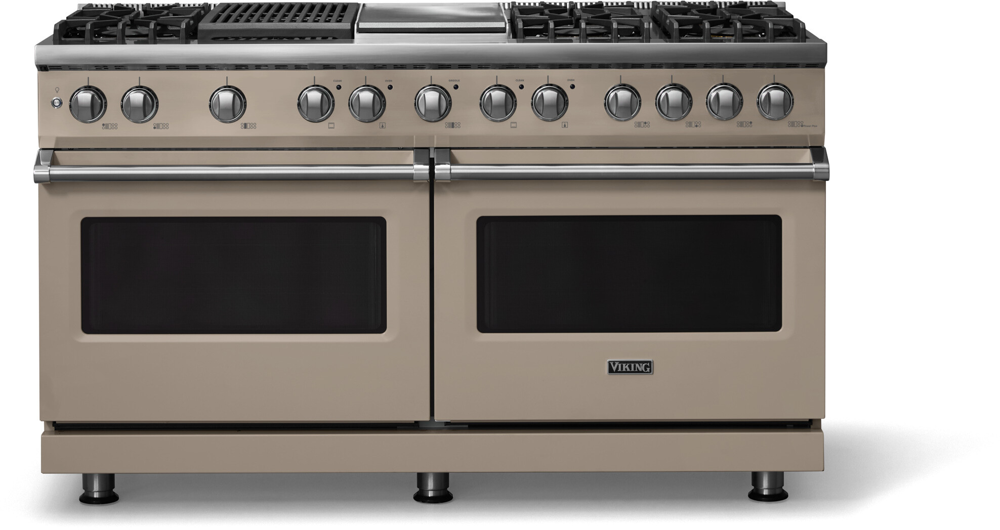 Viking VDR56046GQNALP 5-Series 60 inch Freestanding Dual Fuel Range with 6 Burners, Griddle, Grill, 9.4 cu. ft. Oven Capacity, VSH Pro Sealed Burner System and Self-Cleaning (Nantucket, Polished Chrome, Liquid Propane)