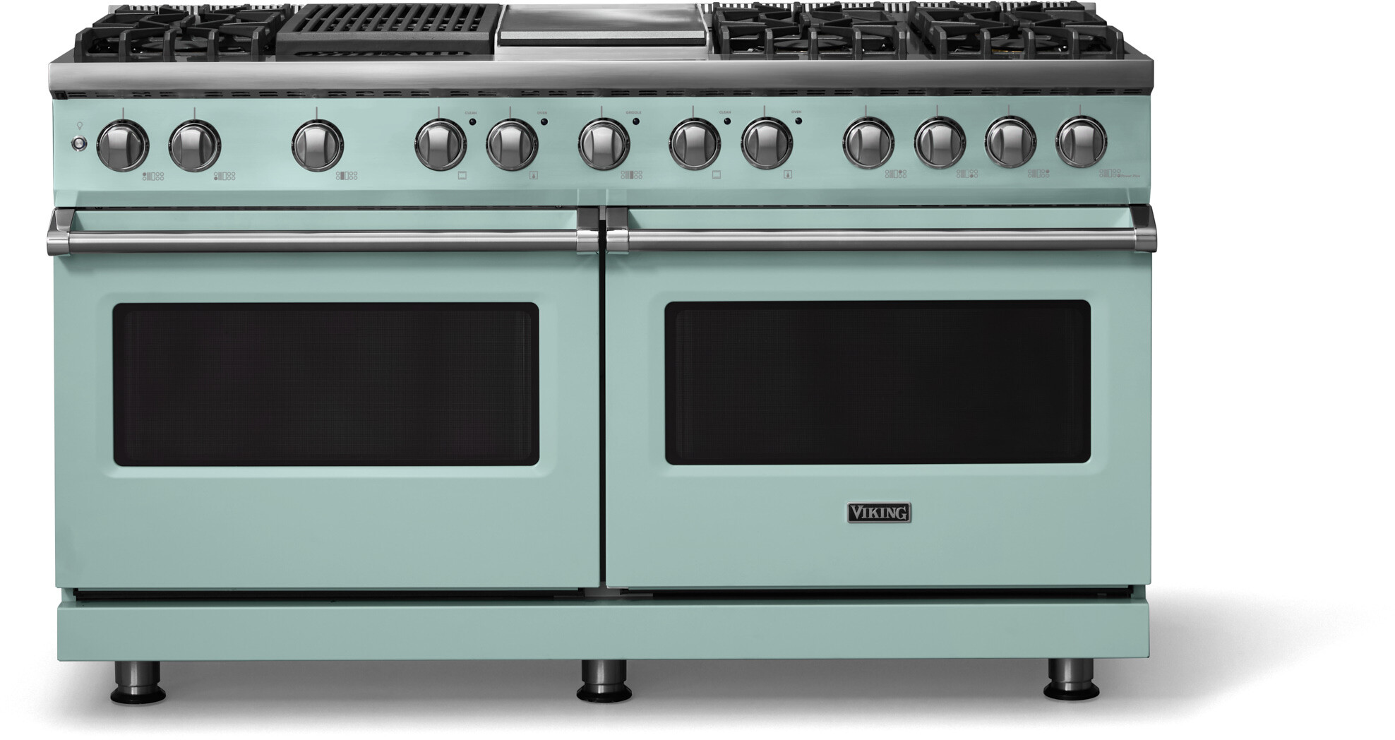 Viking VDR56046GQSPLP 5-Series 60 inch Freestanding Dual Fuel Range with 6 Burners, Griddle, Grill, 9.4 cu. ft. Oven Capacity, VSH Pro Sealed Burner System and Self-Cleaning (Splash, Polished Chrome, Liquid Propane)