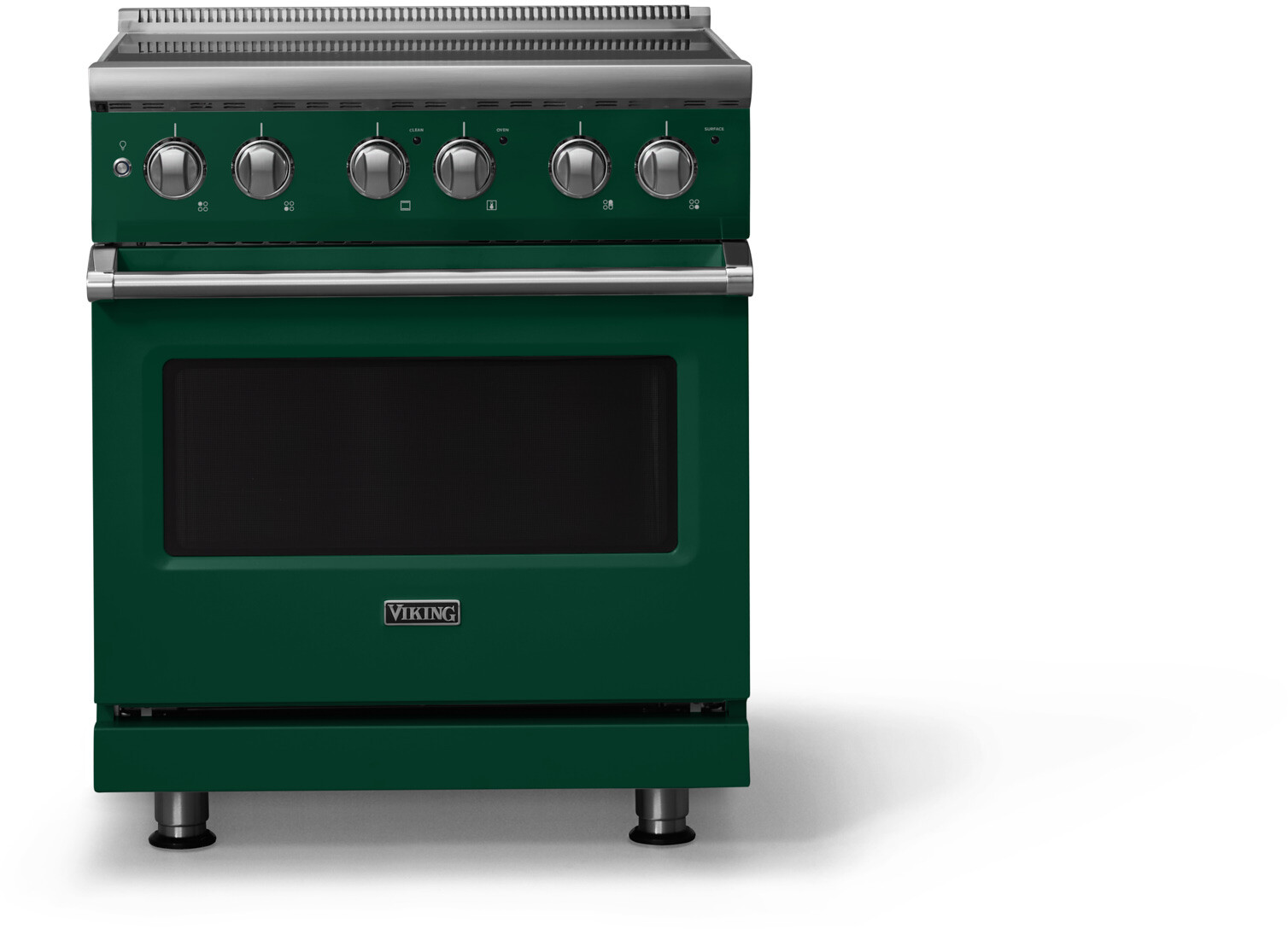 Viking VER53044BIV 5-Series 30 inch Freestanding Electric Range with 4 Elements, 4.7 cu. ft. Oven Capacity, QuickCook Surface Elements and Vari-Speed Dual Flow Convection System (Ivy, Polished Chrome)