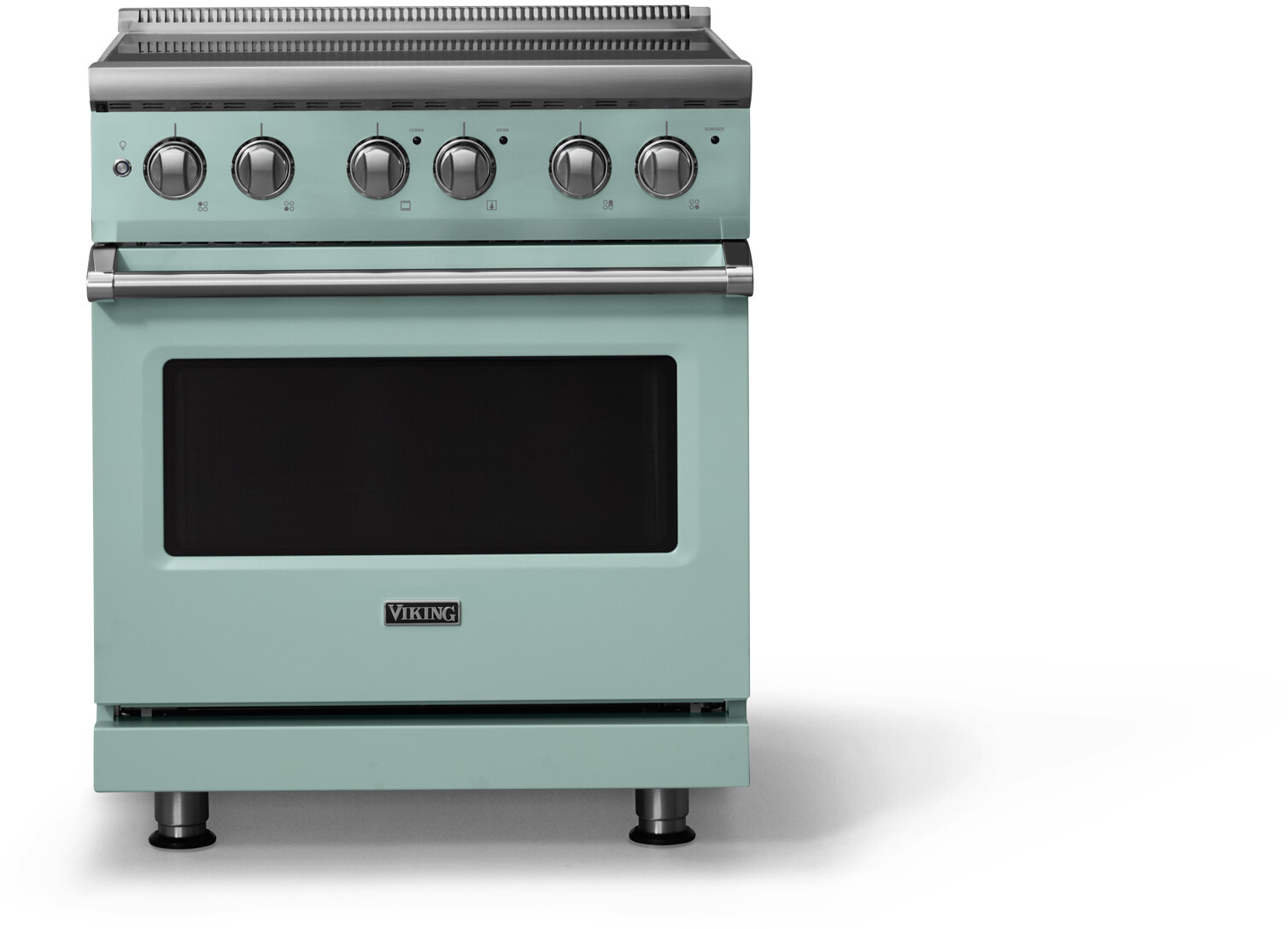 Viking VER53044BSP 5-Series 30 inch Freestanding Electric Range with 4 Elements, 4.7 cu. ft. Oven Capacity, QuickCook Surface Elements and Vari-Speed Dual Flow Convection System (Splash, Polished Chrome)