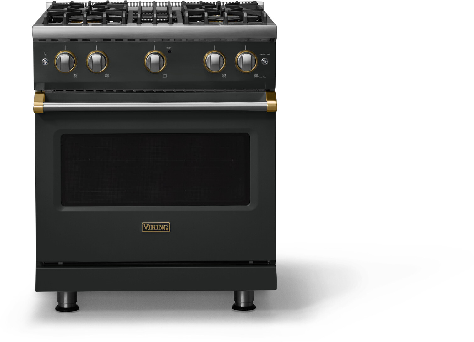 Viking VGR53044BANBBLP 5-Series 30 inch Freestanding Gas Range with 4 Sealed Burners, 4 cu. ft. Oven Capacity, VSH Pro Sealed Burner System and Gourmet-Glo Infrared Broiler (Antique Bronze, Brushed Brass, Liquid Propane)