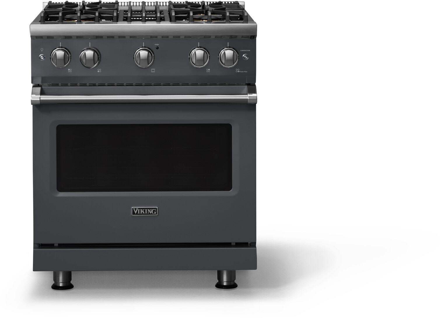 Viking VGR53044BCS 5-Series 30 inch Freestanding Gas Range with 4 Sealed Burners, 4 cu. ft. Oven Capacity, VSH Pro Sealed Burner System and Gourmet-Glo Infrared Broiler (Cast Black, Polished Chrome, Natural Gas)
