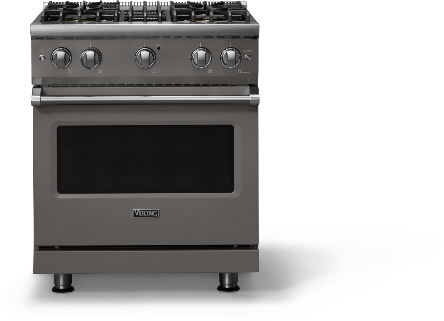 Viking VGR53044BDGLP 5-Series 30 inch Freestanding Gas Range with 4 Sealed Burners, 4 cu. ft. Oven Capacity, VSH Pro Sealed Burner System and Gourmet-Glo Infrared Broiler (Damascus Gray, Polished Chrome, Liquid Propane)