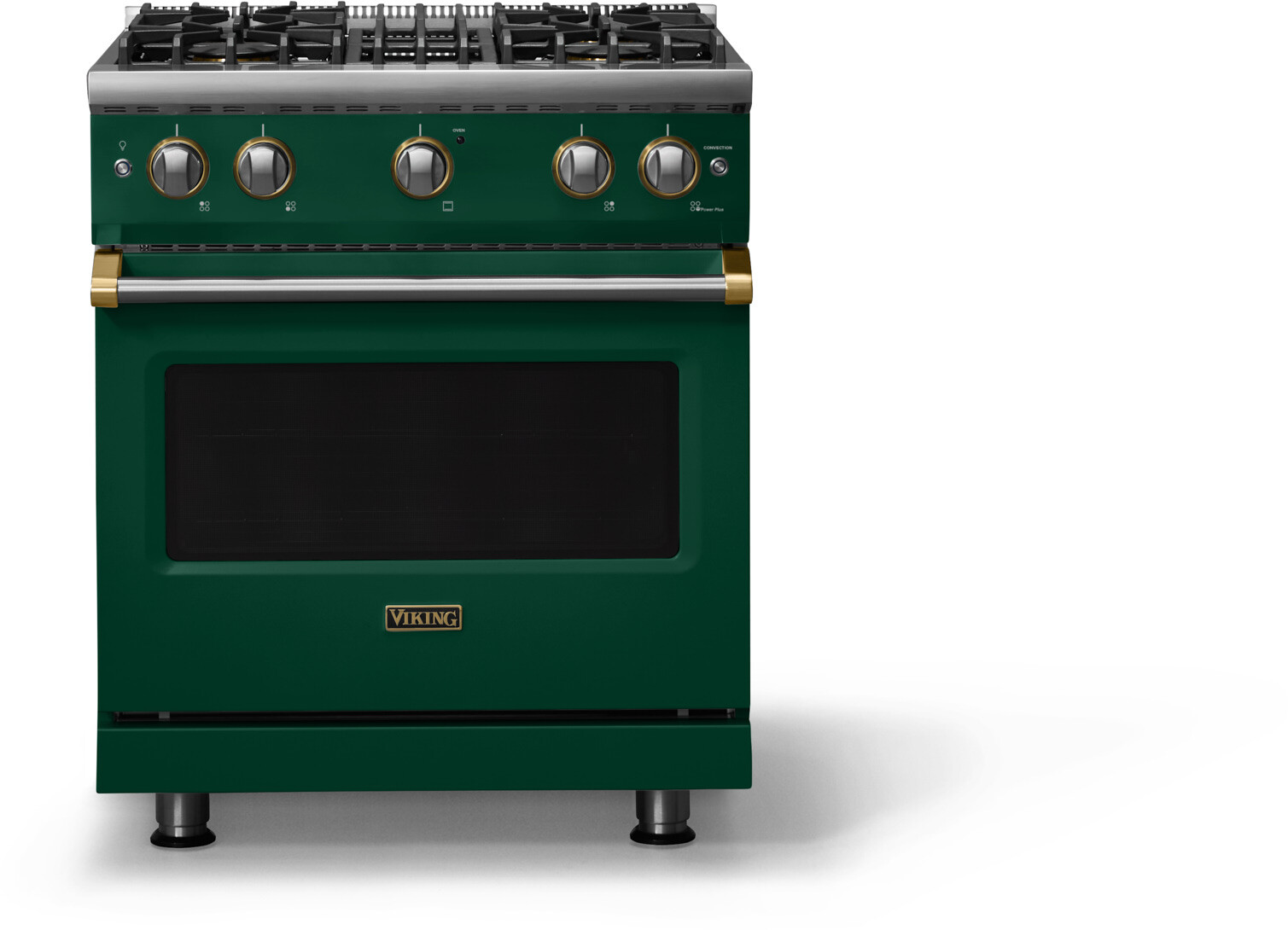 Viking VGR53044BIVBB 5-Series 30 inch Freestanding Gas Range with 4 Sealed Burners, 4 cu. ft. Oven Capacity, VSH Pro Sealed Burner System and Gourmet-Glo Infrared Broiler (Ivy, Brushed Brass, Natural Gas)