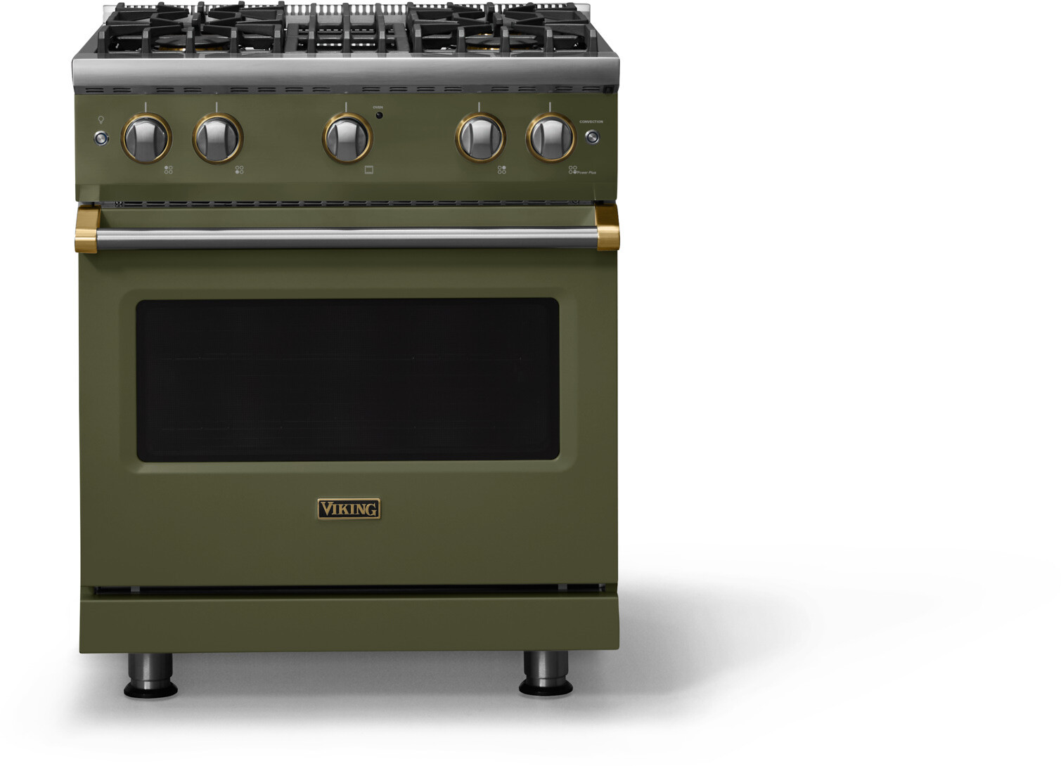 Viking VGR53044BMABBLP 5-Series 30 inch Freestanding Gas Range with 4 Sealed Burners, 4 cu. ft. Oven Capacity, VSH Pro Sealed Burner System and Gourmet-Glo Infrared Broiler (Martini, Brushed Brass, Liquid Propane)