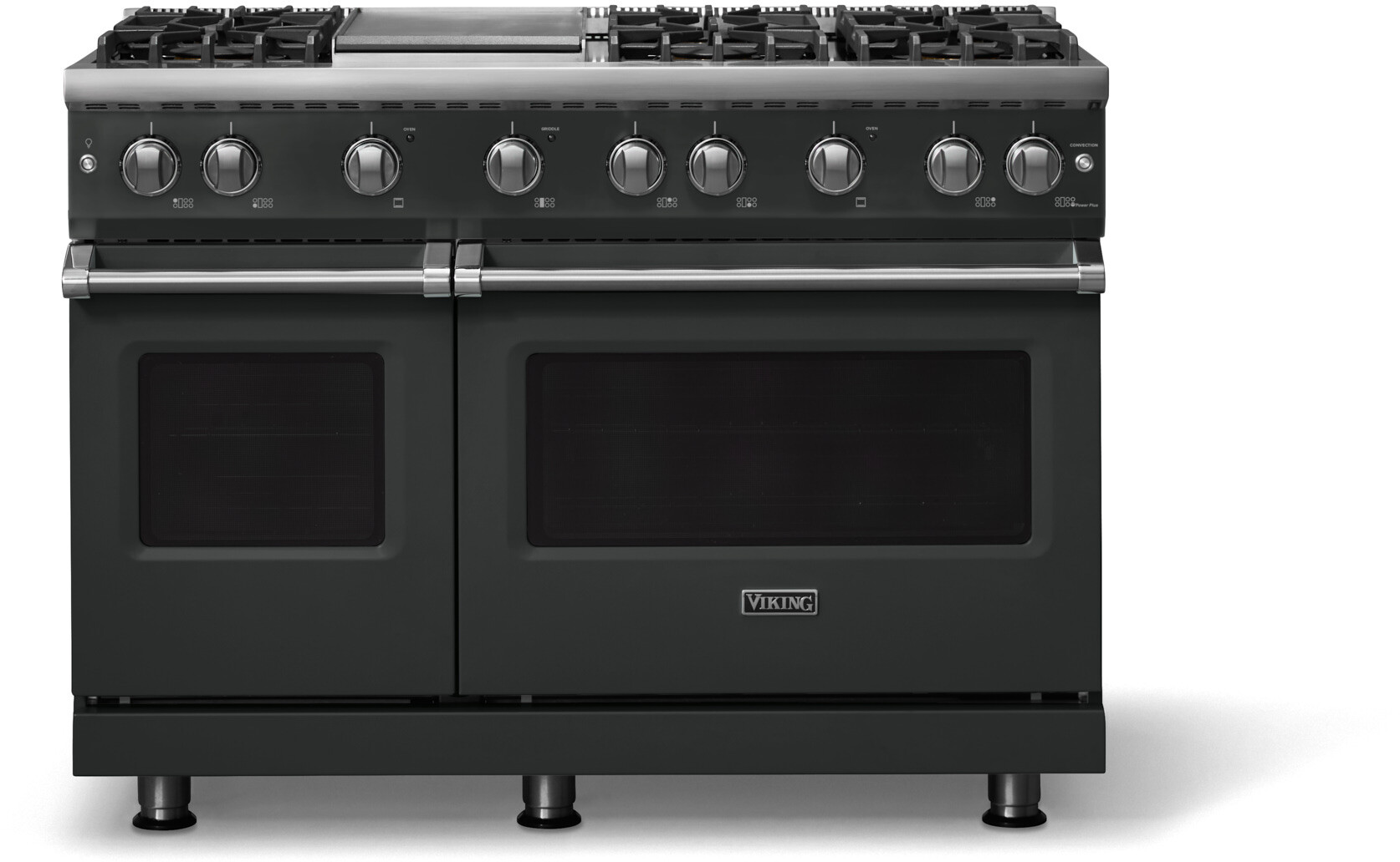 Viking VGR54846GANLP 5-Series 48 inch Freestanding Gas Range with 6 Sealed Burners, Griddle, 6.1 cu. ft. Oven Capacity, VSH Pro Sealed Burner System and Gourmet-Glo Infrared Broiler (Antique Bronze, Polished Chrome, Liquid Propane)