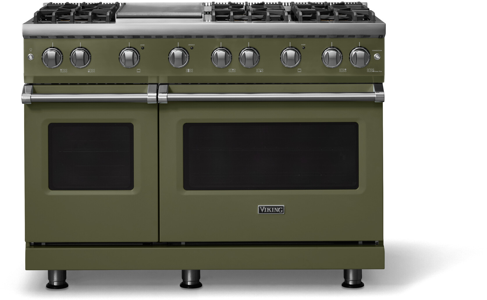 Viking VGR54846GMALP 5-Series 48 inch Freestanding Gas Range with 6 Sealed Burners, Griddle, 6.1 cu. ft. Oven Capacity, VSH Pro Sealed Burner System and Gourmet-Glo Infrared Broiler (Martini, Polished Chrome, Liquid Propane)