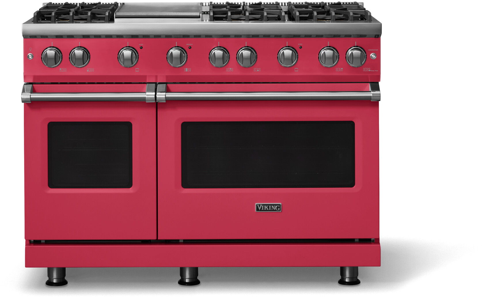 Viking VGR54846GVALP 5-Series 48 inch Freestanding Gas Range with 6 Sealed Burners, Griddle, 6.1 cu. ft. Oven Capacity, VSH Pro Sealed Burner System and Gourmet-Glo Infrared Broiler (Valentine, Polished Chrome, Liquid Propane)