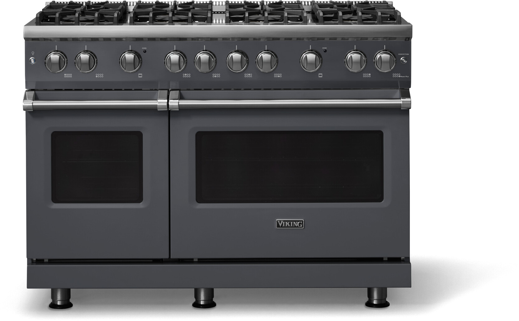 Viking VGR54848BCSLP 5-Series 48 inch Freestanding Gas Range with 8 Sealed Burners, 6.1 cu. ft. Oven Capacity, VSH Pro Sealed Burner System and Gourmet-Glo Infrared Broiler (Cast Black, Polished Chrome, Liquid Propane)