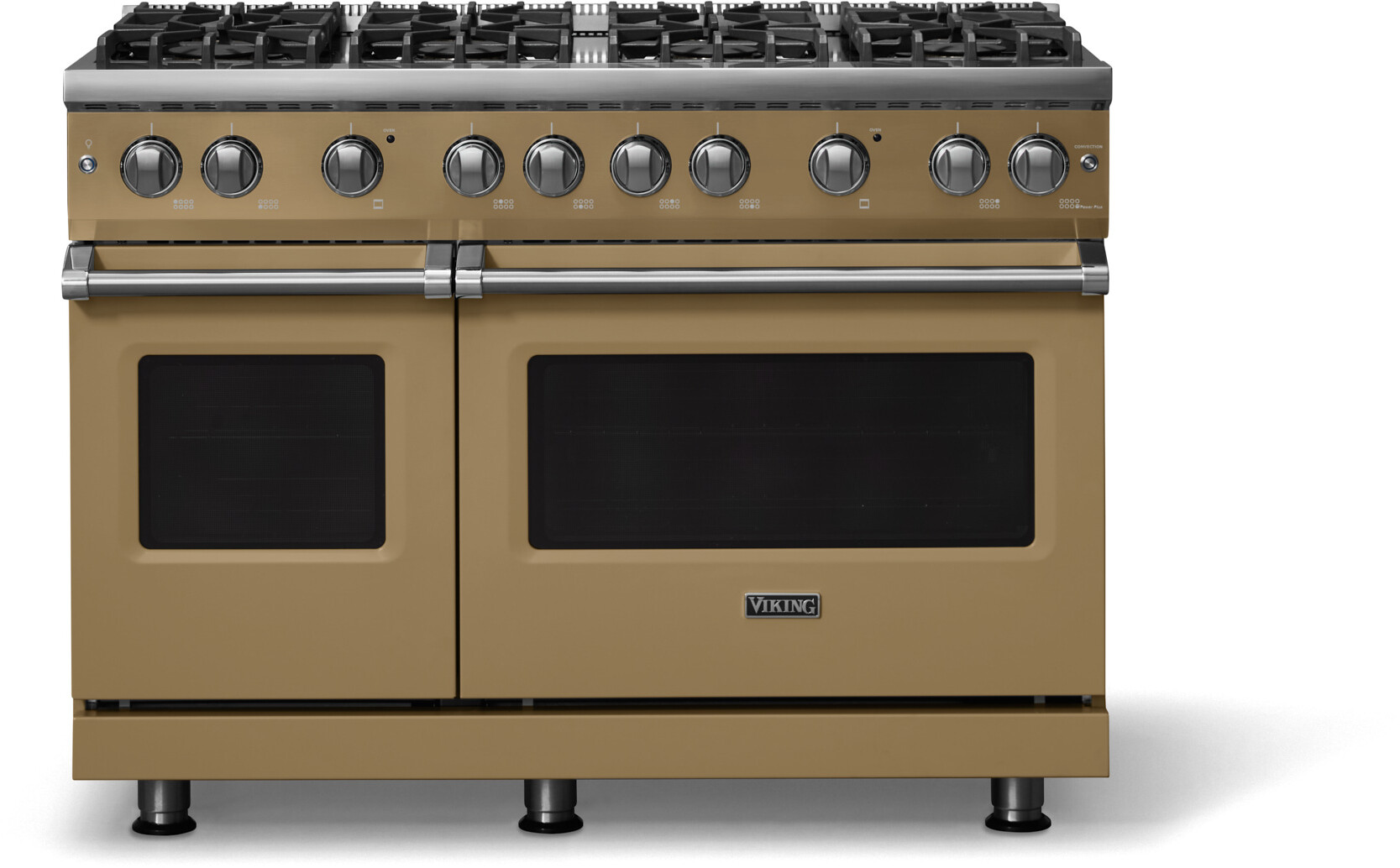 Viking VGR54848BGHLP 5-Series 48 inch Freestanding Gas Range with 8 Sealed Burners, 6.1 cu. ft. Oven Capacity, VSH Pro Sealed Burner System and Gourmet-Glo Infrared Broiler (Golden Hour, Polished Chrome, Liquid Propane)