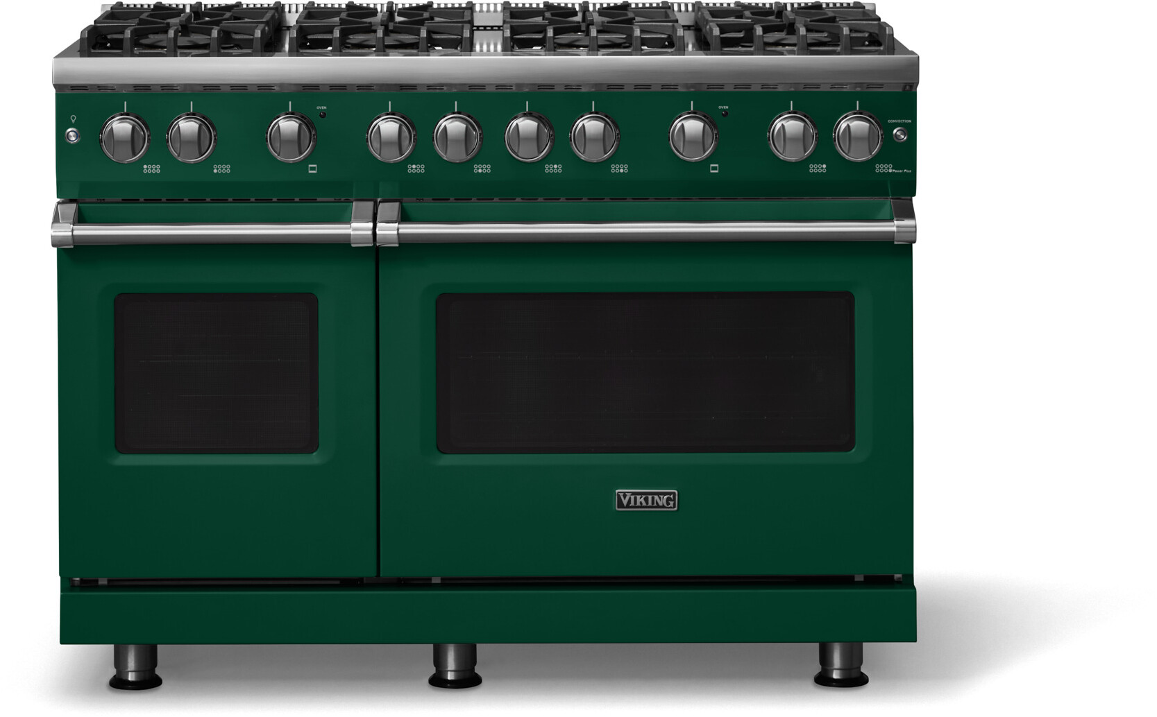 Viking VGR54848BIV 5-Series 48 inch Freestanding Gas Range with 8 Sealed Burners, 6.1 cu. ft. Oven Capacity, VSH Pro Sealed Burner System and Gourmet-Glo Infrared Broiler (Ivy, Polished Chrome, Natural Gas)