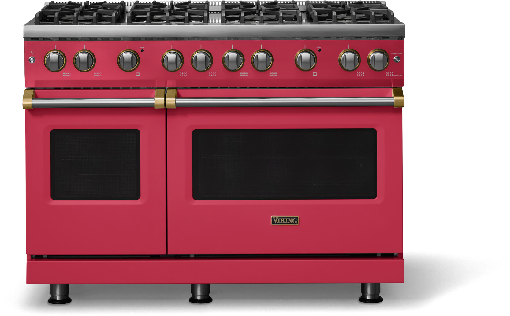Viking VGR54848BVABB 5-Series 48 inch Freestanding Gas Range with 8 Sealed Burners, 6.1 cu. ft. Oven Capacity, VSH Pro Sealed Burner System and Gourmet-Glo Infrared Broiler (Valentine, Brushed Brass, Natural Gas)