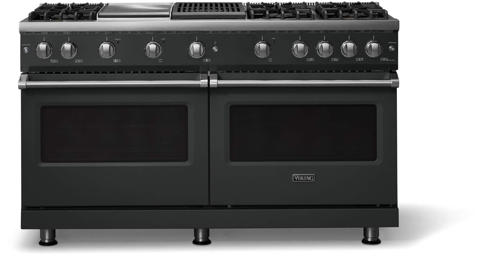 Viking VGR56046GQAN 5-Series 60 inch Freestanding Gas Range with 6 Sealed Burners, Griddle, Grill, 8 cu. ft. Oven Capacity, VSH Pro Sealed Burner System and Gourmet-Glo Infrared Broiler (Antique Bronze, Polished Chrome, Natural Gas)