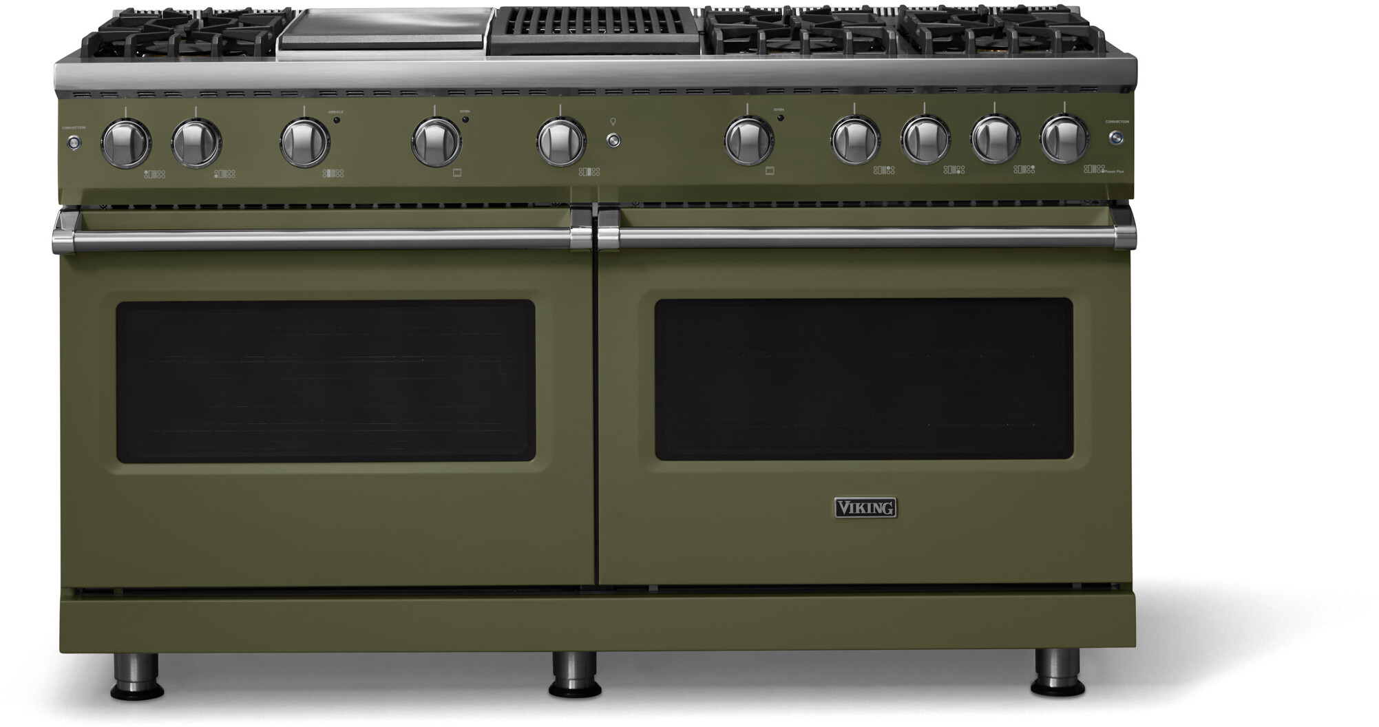 Viking VGR56046GQMA 5-Series 60 inch Freestanding Gas Range with 6 Sealed Burners, Griddle, Grill, 8 cu. ft. Oven Capacity, VSH Pro Sealed Burner System and Gourmet-Glo Infrared Broiler (Martini, Polished Chrome, Natural Gas)