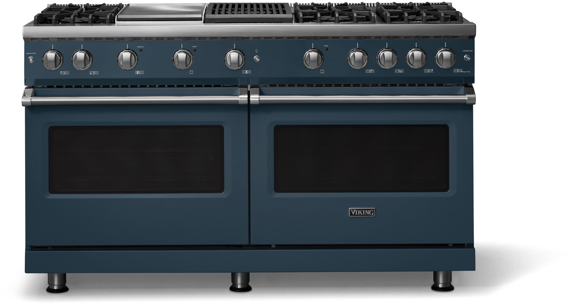 Viking VGR56046GQSQLP 5-Series 60 inch Freestanding Gas Range with 6 Sealed Burners, Griddle, Grill, 8 cu. ft. Oven Capacity, VSH Pro Sealed Burner System and Gourmet-Glo Infrared Broiler (Squall, Polished Chrome, Liquid Propane)