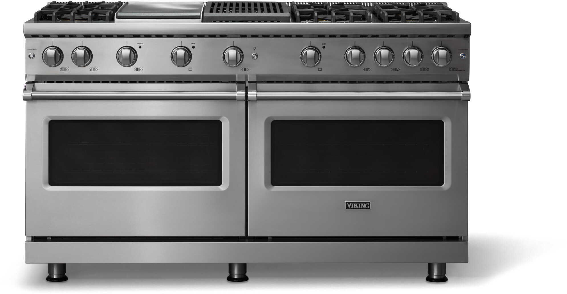 Viking VGR56046GQSS 5-Series 60 inch Freestanding Gas Range with 6 Sealed Burners, Griddle, Grill, 8 cu. ft. Oven Capacity, VSH Pro Sealed Burner System and Gourmet-Glo Infrared Broiler (Stainless Steel, Polished Chrome, Natural Gas)