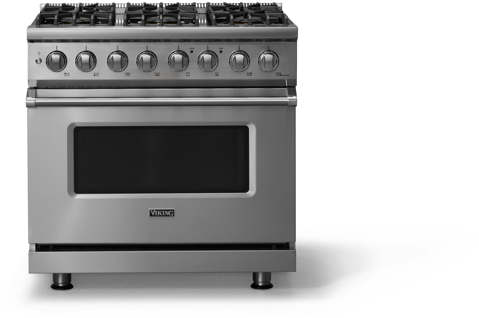 Viking VDR53646BSS 5-Series 36 inch Freestanding Dual Fuel Range with 6 Burners, 5.6 cu. ft. Oven Capacity, VSH Pro Sealed Burner System and Self-Cleaning (Stainless Steel, Polished Chrome, Natural Gas)