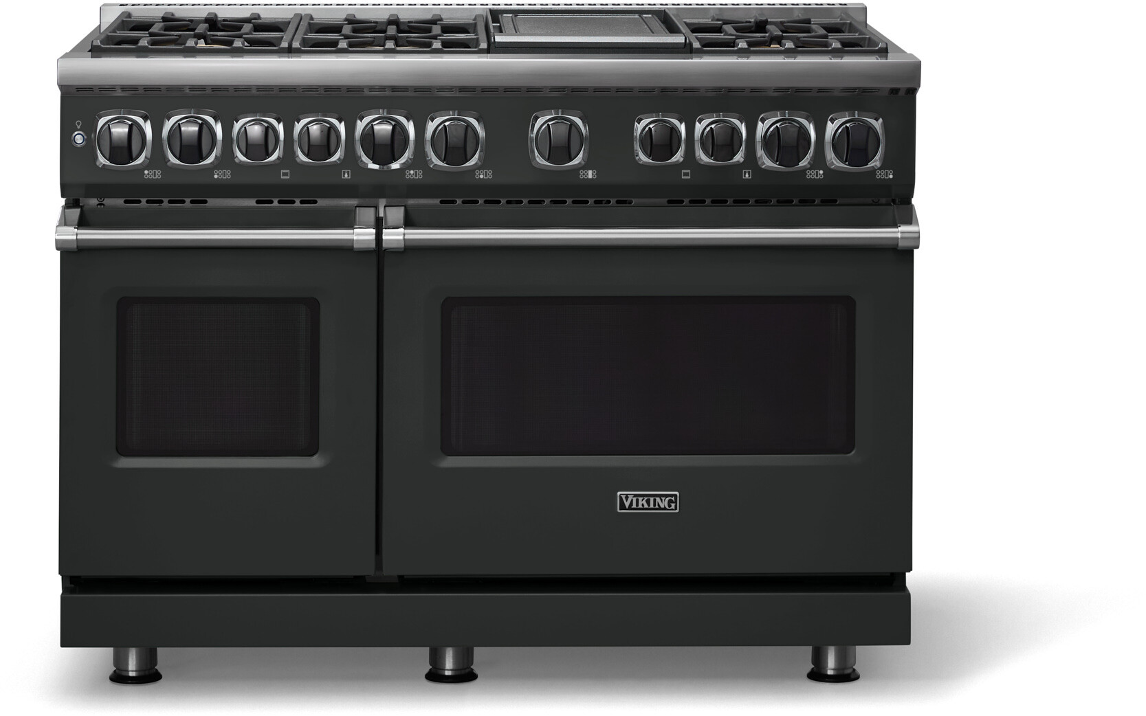 Viking VDR74826GANLP 7 Series 48 inch Dual Fuel Range with 6 Sealed Elevation Burners and Griddle, 7.3 cu. ft. Total Oven Capacity, Self-Clean, Gourmet-Glo Infrared Broiler  (Antique Bronze, Liquid Propane)