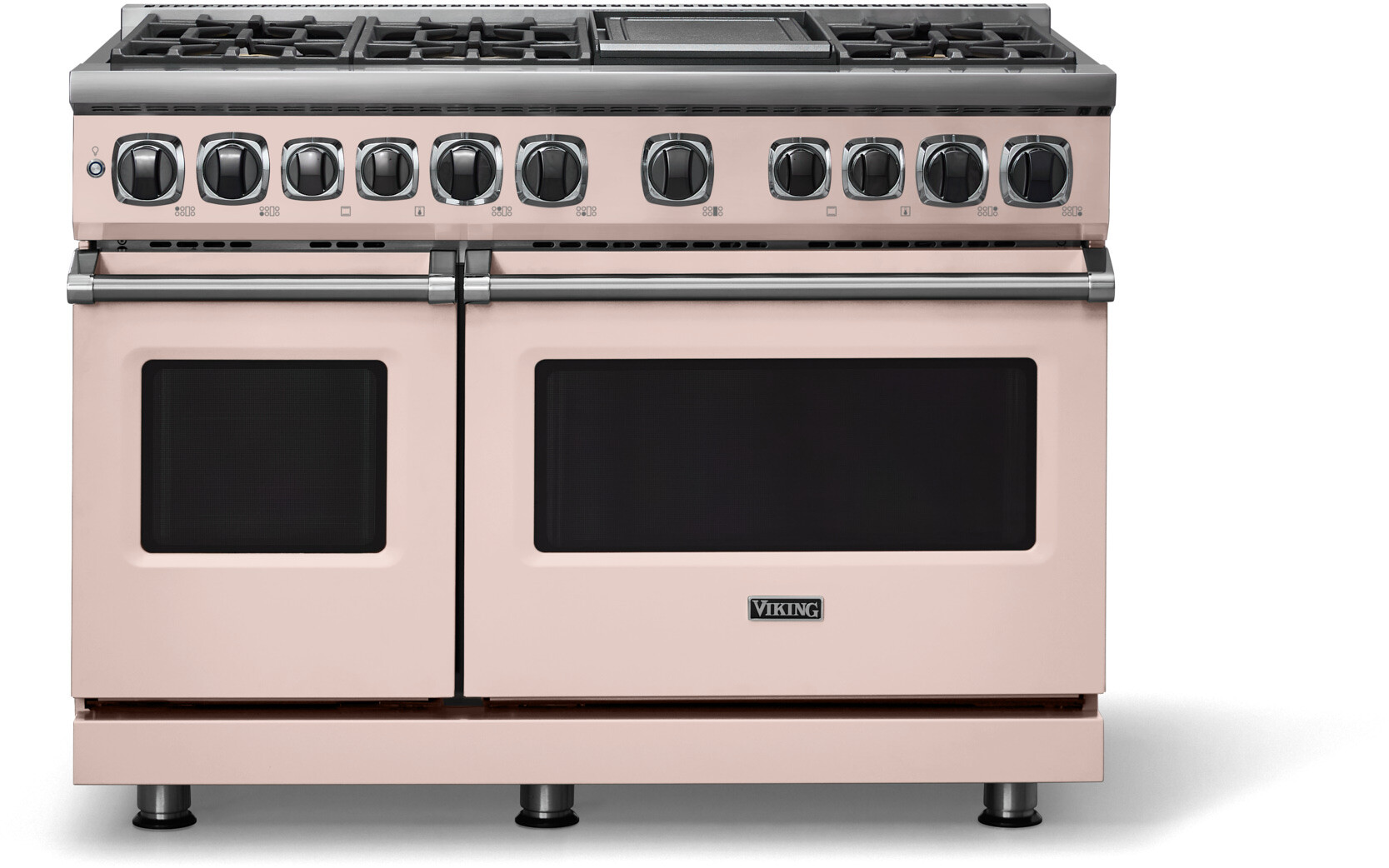 Viking VDR74826GBHLP 7 Series 48 inch Dual Fuel Range with 6 Sealed Elevation Burners and Griddle, 7.3 cu. ft. Total Oven Capacity, Self-Clean, Gourmet-Glo Infrared Broiler  (Blush, Liquid Propane)
