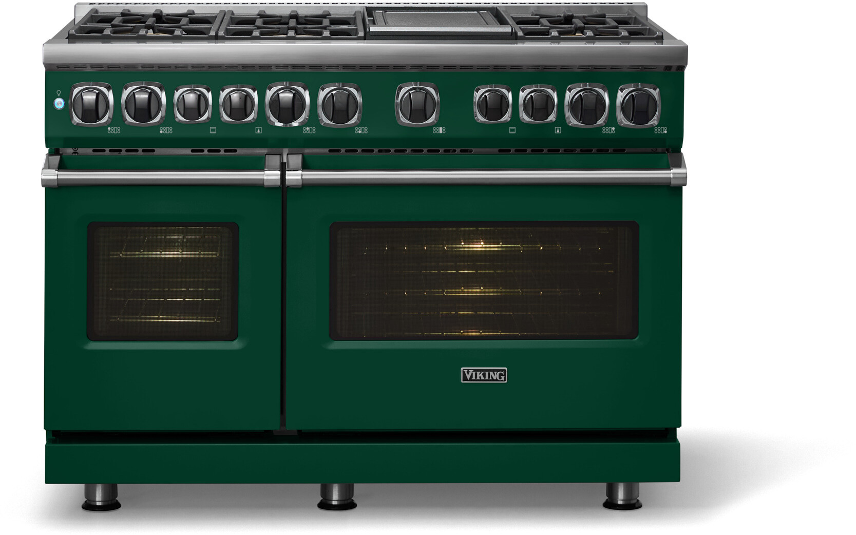 Viking VDR74826GIVLP 7 Series 48 inch Dual Fuel Range with 6 Sealed Elevation Burners and Griddle, 7.3 cu. ft. Total Oven Capacity, Self-Clean, Gourmet-Glo Infrared Broiler  (Ivy, Liquid Propane)