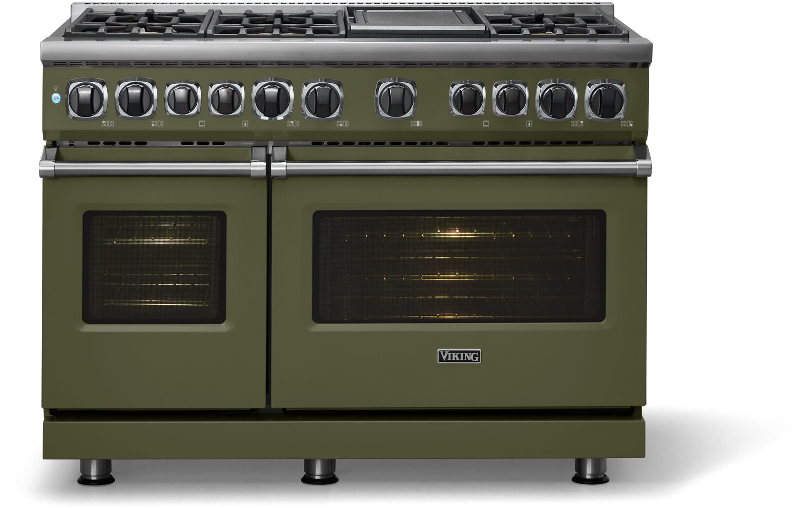 Viking VDR74826GMALP 7 Series 48 inch Dual Fuel Range with 6 Sealed Elevation Burners and Griddle, 7.3 cu. ft. Total Oven Capacity, Self-Clean, Gourmet-Glo Infrared Broiler  (Martini, Liquid Propane)