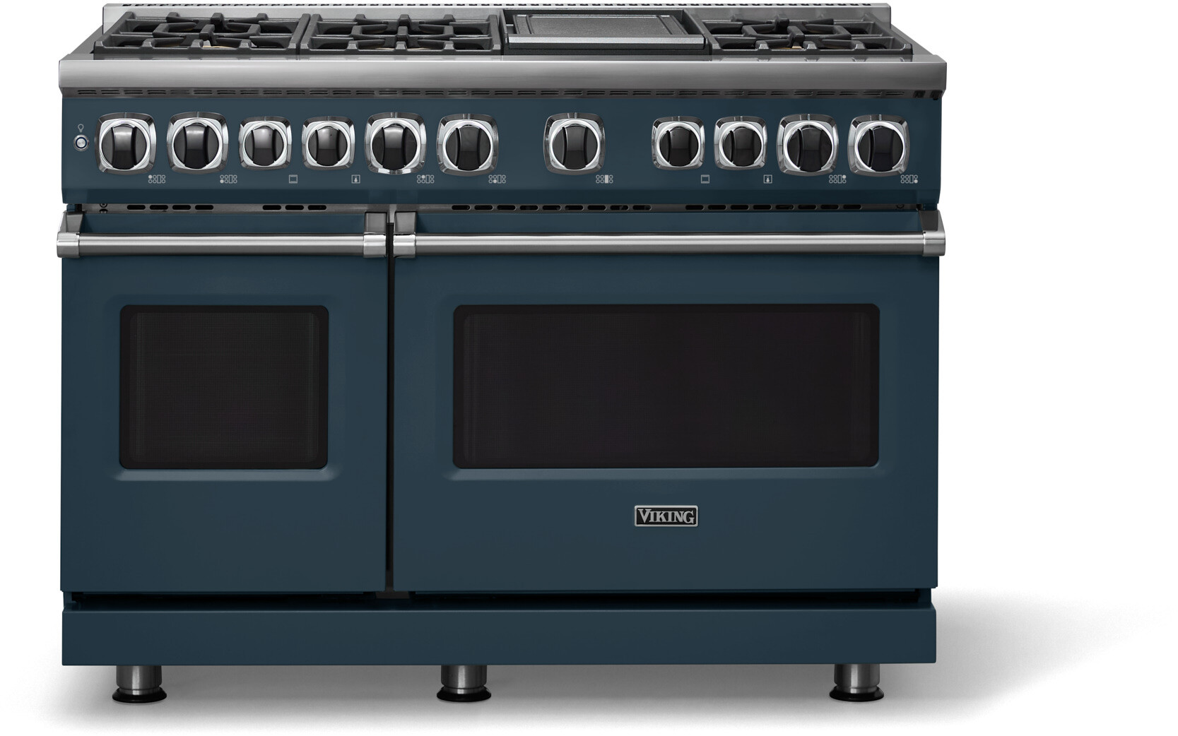 Viking VDR74826GSQLP 7 Series 48 inch Dual Fuel Range with 6 Sealed Elevation Burners and Griddle, 7.3 cu. ft. Total Oven Capacity, Self-Clean, Gourmet-Glo Infrared Broiler  (Squall, Liquid Propane)