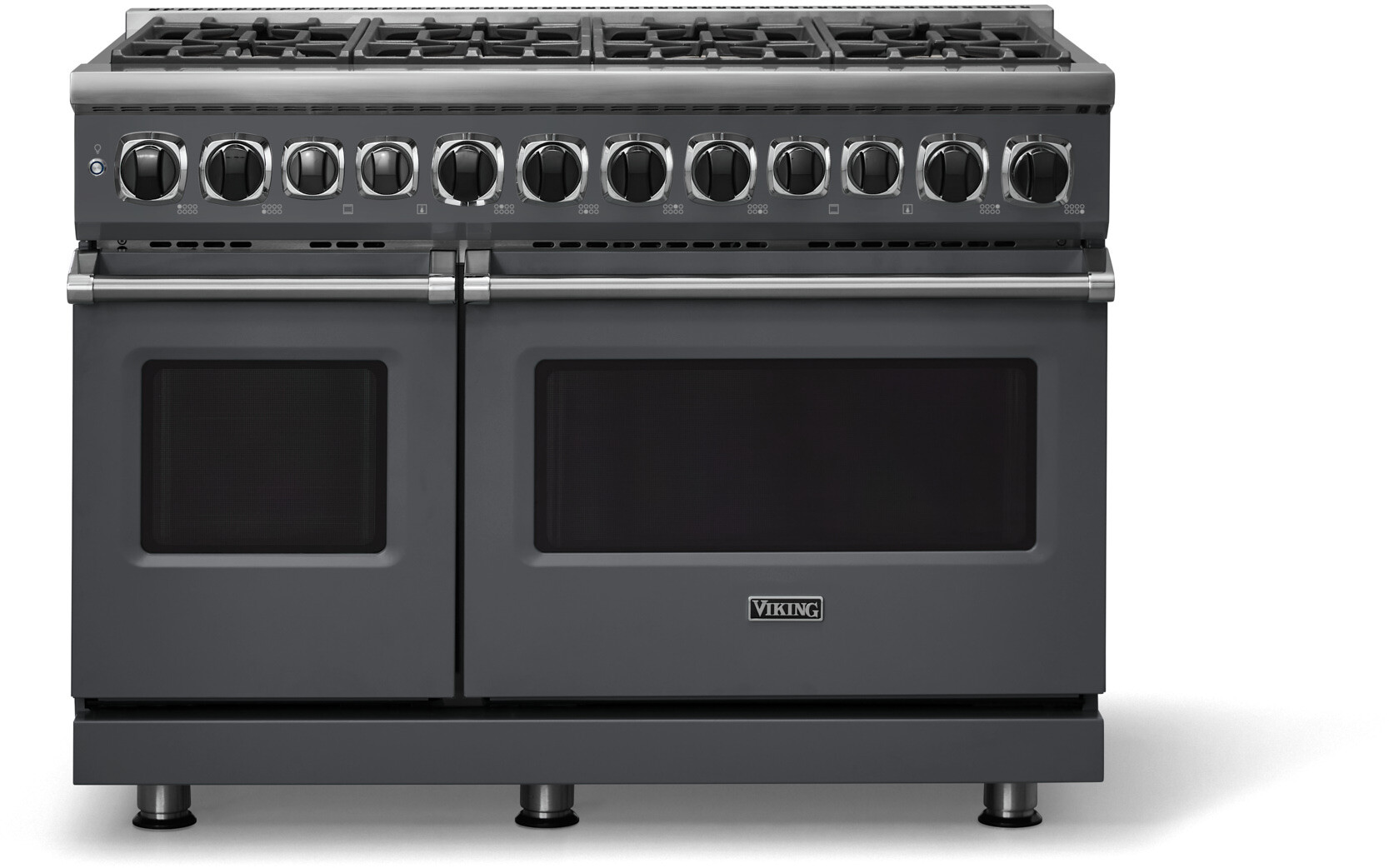 Viking VDR74828BCSLP 7 Series 48 inch Dual Fuel Range with 8 Sealed Elevation Burners, 7.3 cu. ft. Total Oven Capacity, Self Clean Oven, Gourmet-Glo Infrared Broiler (Cast Black, Liquid Propane)