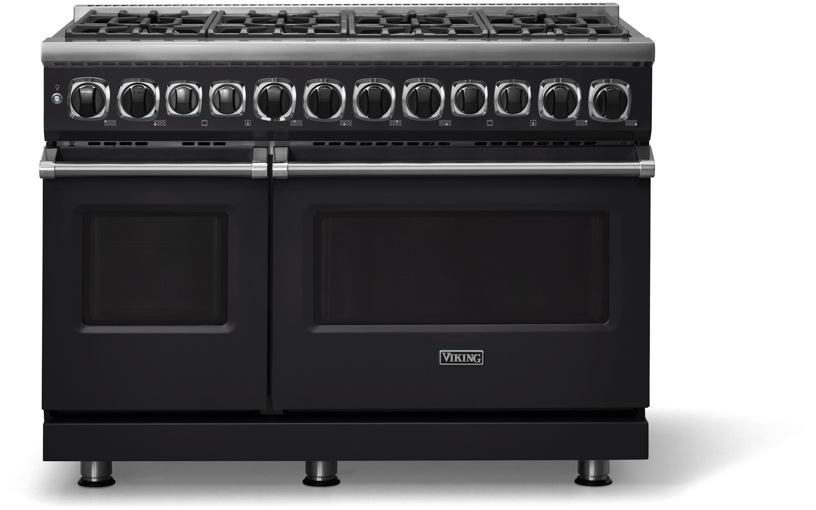 Viking VDR74828BONLP 7 Series 48 inch Dual Fuel Range with 8 Sealed Elevation Burners, 7.3 cu. ft. Total Oven Capacity, Self Clean Oven, Gourmet-Glo Infrared Broiler (Onyx, Liquid Propane)