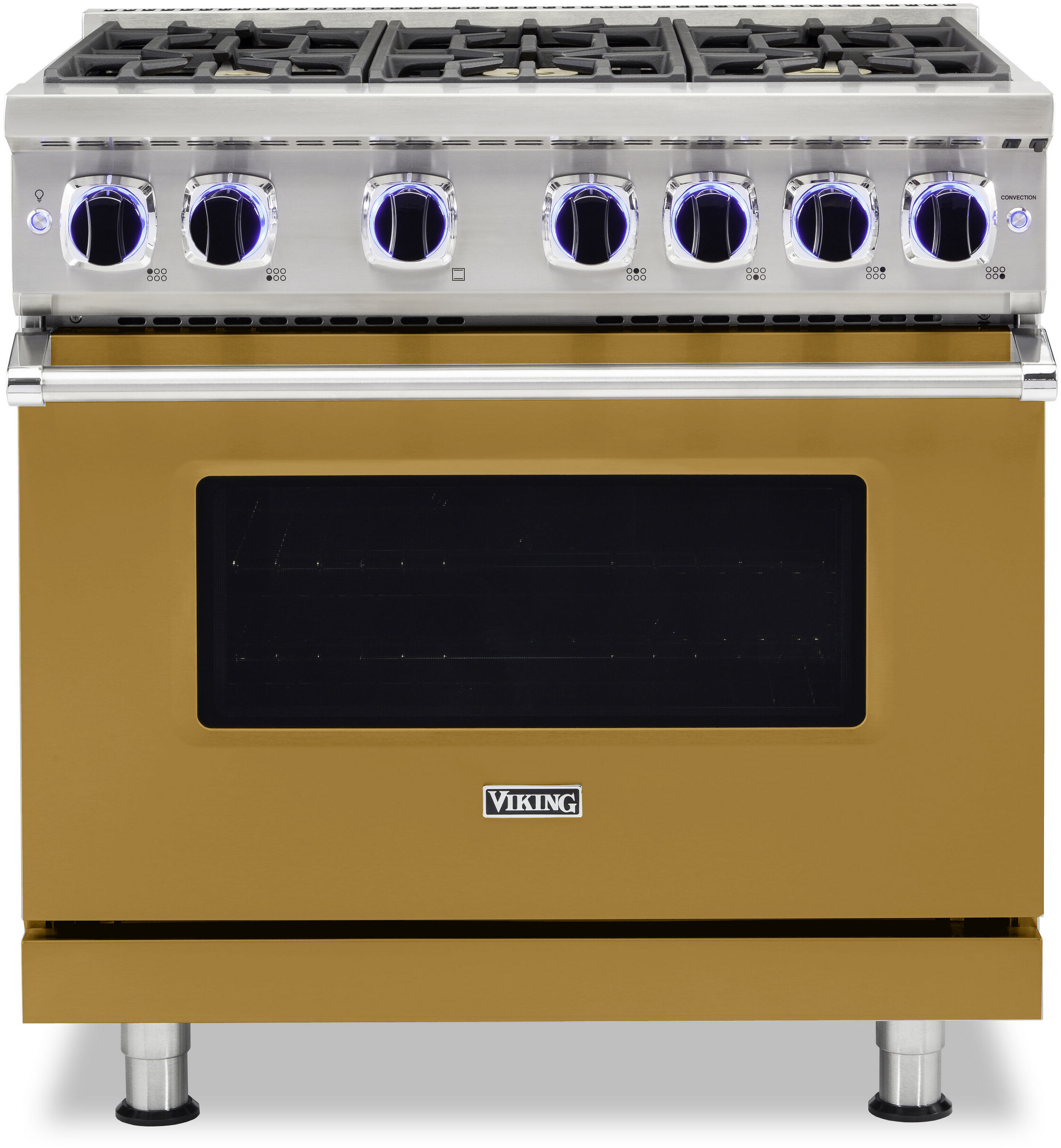 Viking VGR73626BGH 7 Series 36 inch Freestanding Gas Range with 6 Sealed Elevation Burners, 5.1 cu. ft. Oven Capacity, Gourmet-Glo Gas Infrared Broiler  (Golden Hour, Natural Gas)