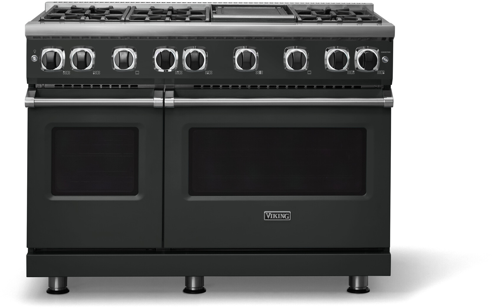 Viking VGR74826GAN 7 Series 48 inch Sealed Burner Gas Range with 6 Elevation Burners and Griddle, 6.1 cu. ft. Total Oven Capacity, Gourmet-Glo Gas Infrared Broiler (Antique Bronze, Natural Gas)