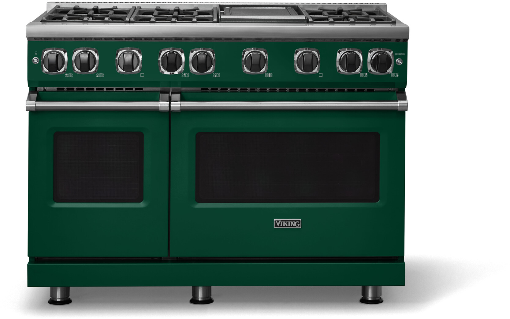 Viking VGR74826GIVLP 7 Series 48 inch Sealed Burner Gas Range with 6 Elevation Burners and Griddle, 6.1 cu. ft. Total Oven Capacity, Gourmet-Glo Gas Infrared Broiler (Ivy, Liquid Propane)