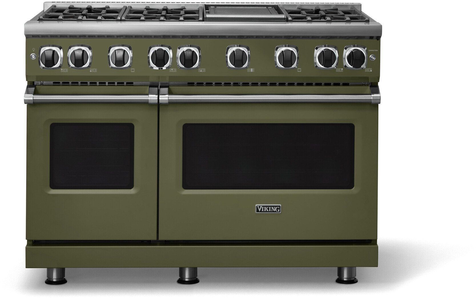 Viking VGR74826GMALP 7 Series 48 inch Sealed Burner Gas Range with 6 Elevation Burners and Griddle, 6.1 cu. ft. Total Oven Capacity, Gourmet-Glo Gas Infrared Broiler (Martini, Liquid Propane)
