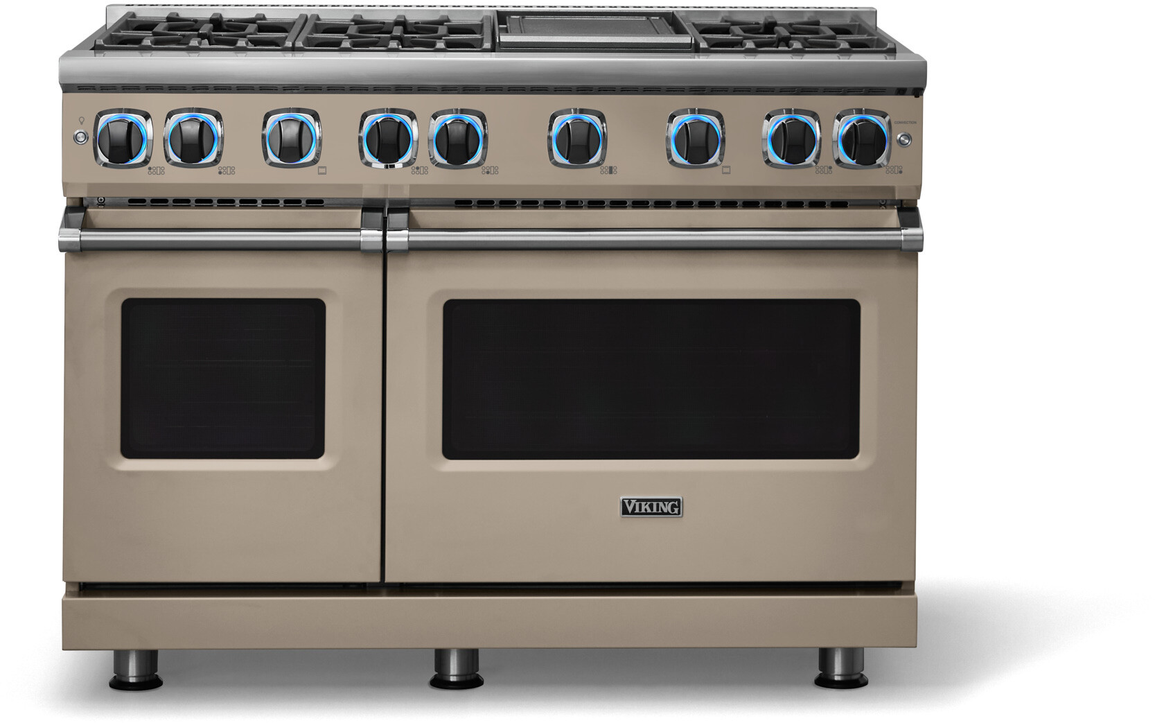 Viking VGR74826GNALP 7 Series 48 inch Sealed Burner Gas Range with 6 Elevation Burners and Griddle, 6.1 cu. ft. Total Oven Capacity, Gourmet-Glo Gas Infrared Broiler (Nantucket, Liquid Propane)