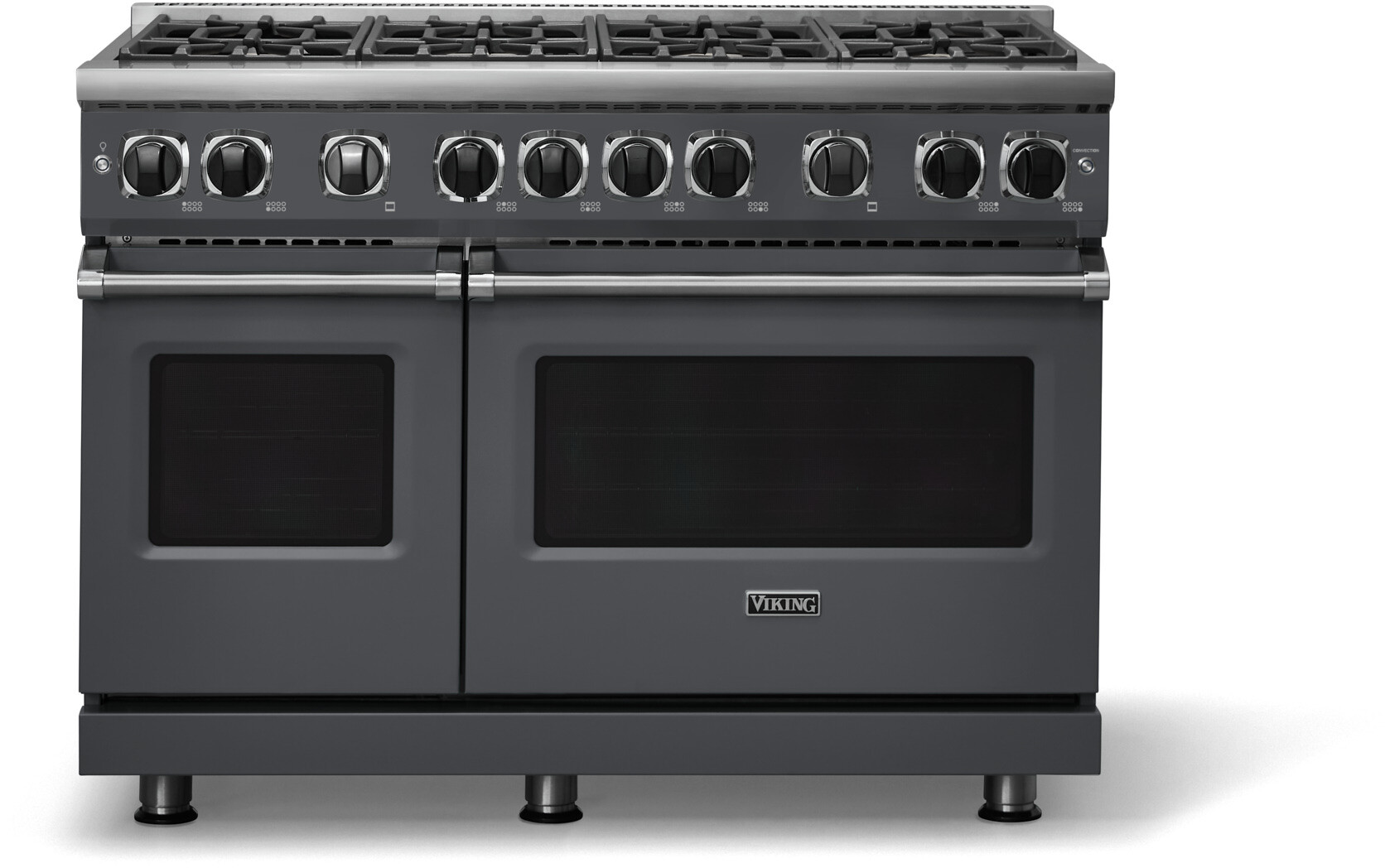 Viking VGR74828BCSLP 7 Series 48 inch Freestanding Gas Range with 8 Sealed Elevation Burners, 6.1 cu. ft. Oven Capacity, Gourmet-Glo Gas Infrared Broiler (Cast Black, Liquid Propane)