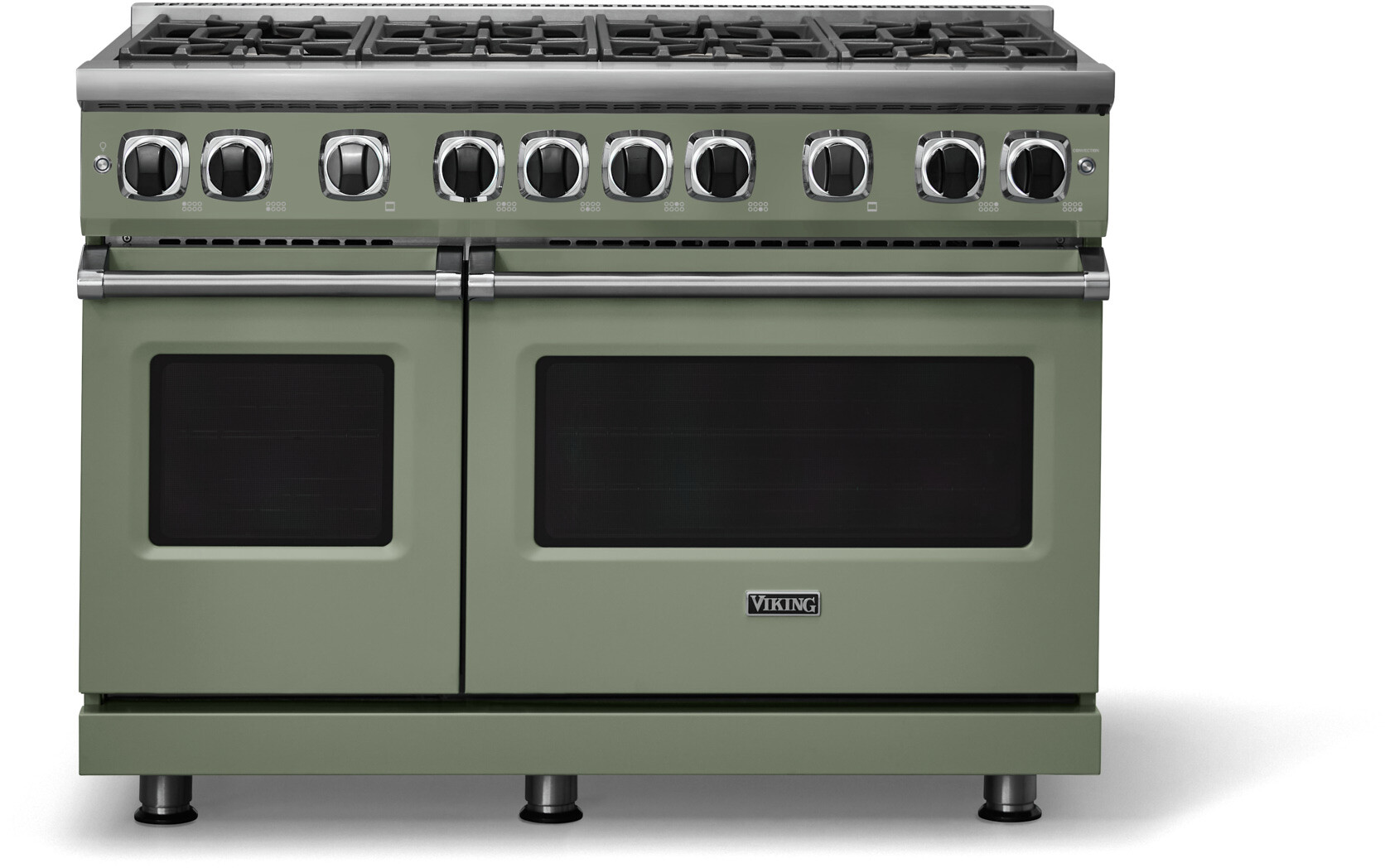 Viking VGR74828BEULP 7 Series 48 inch Freestanding Gas Range with 8 Sealed Elevation Burners, 6.1 cu. ft. Oven Capacity, Gourmet-Glo Gas Infrared Broiler (Eucalyptus, Liquid Propane)