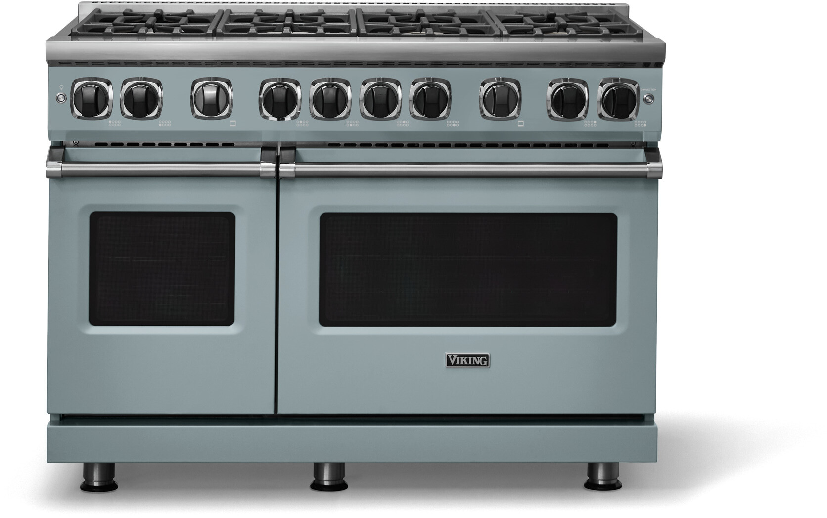 Viking VGR74828BNS 7 Series 48 inch Freestanding Gas Range with 8 Sealed Elevation Burners, 6.1 cu. ft. Oven Capacity, Gourmet-Glo Gas Infrared Broiler (November Sky, Natural Gas)
