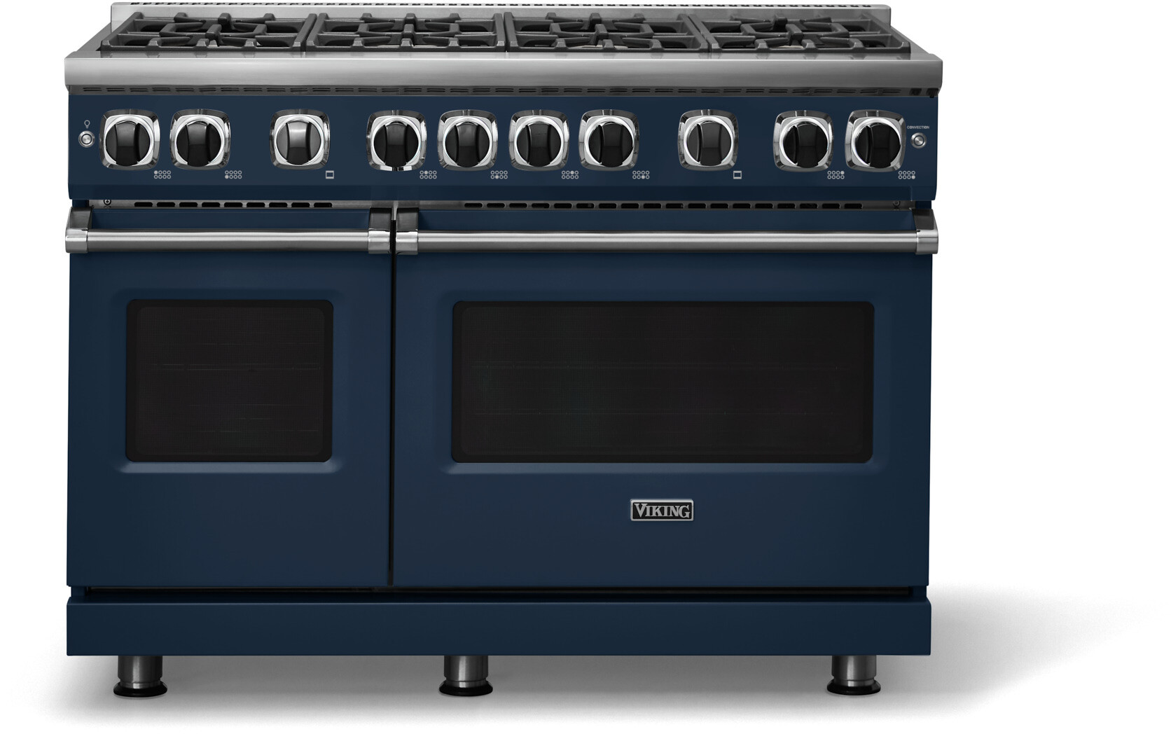 Viking VGR74828BSBLP 7 Series 48 inch Freestanding Gas Range with 8 Sealed Elevation Burners, 6.1 cu. ft. Oven Capacity, Gourmet-Glo Gas Infrared Broiler (Slate Blue, Liquid Propane)