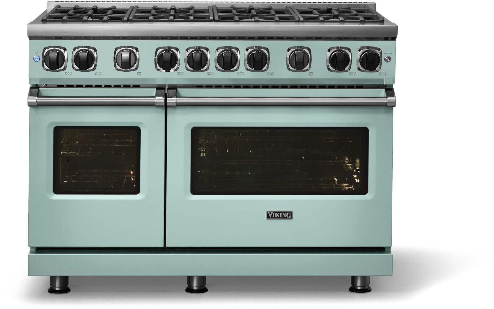 Viking VGR74828BSPLP 7 Series 48 inch Freestanding Gas Range with 8 Sealed Elevation Burners, 6.1 cu. ft. Oven Capacity, Gourmet-Glo Gas Infrared Broiler (Splash, Liquid Propane)