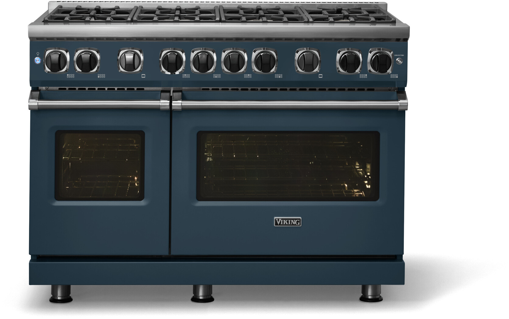 Viking VGR74828BSQLP 7 Series 48 inch Freestanding Gas Range with 8 Sealed Elevation Burners, 6.1 cu. ft. Oven Capacity, Gourmet-Glo Gas Infrared Broiler (Squall, Liquid Propane)