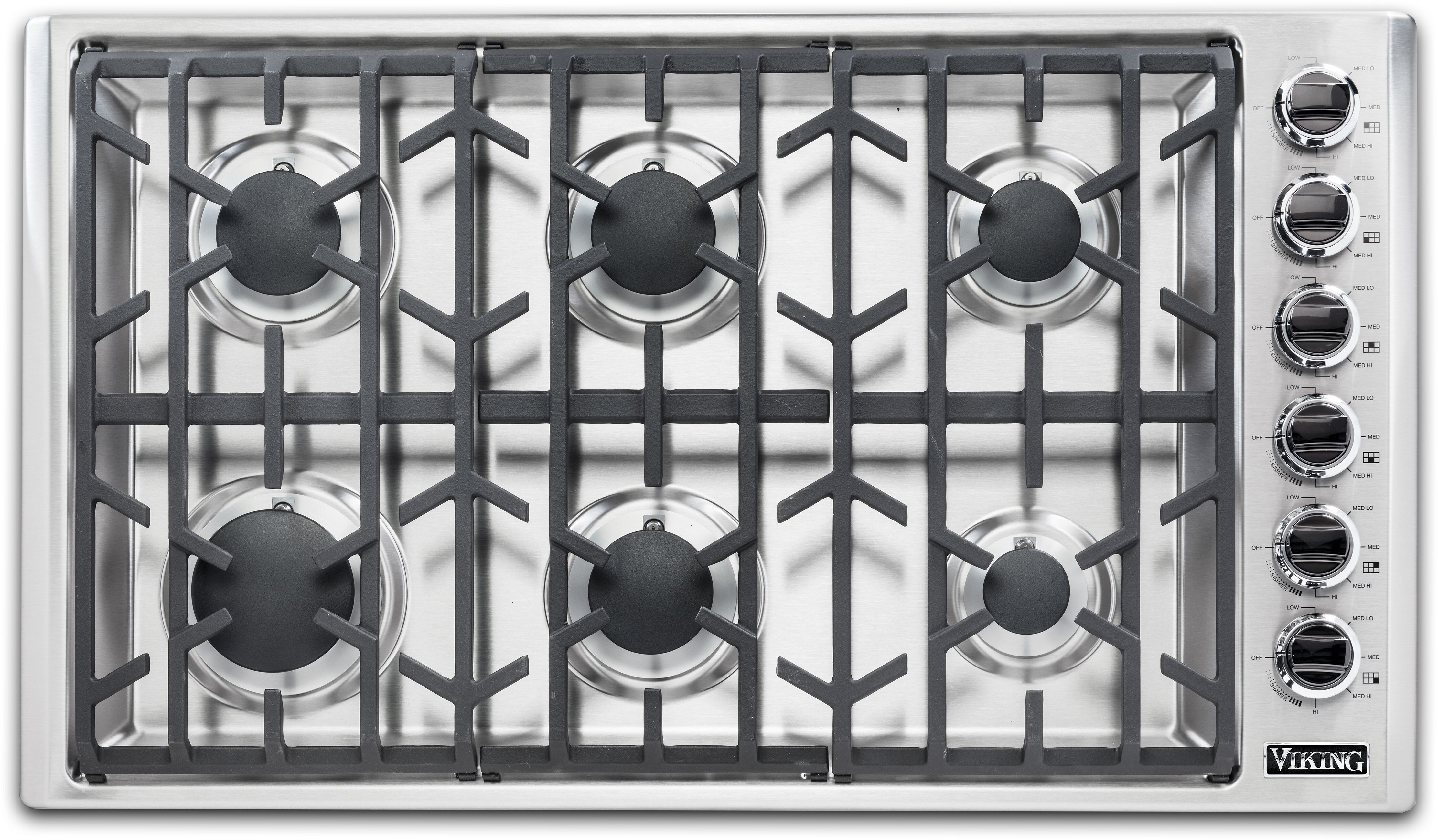 Viking VGSU53616BSSLP 5 Series 36 inch Gas Cooktop with 6 Burners (Liquid Propane)