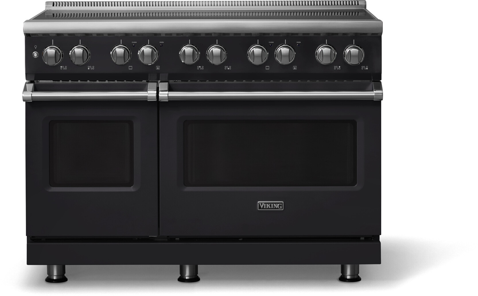 Viking VIR54846BON 5-Series 48 inch Freestanding Induction Range with 6 Elements, 7.3 cu. ft. Oven Capacity, MagneQuick Induction Power Generators and Vari-Speed Dual Flow Convection System (Onyx, Polished Chrome)