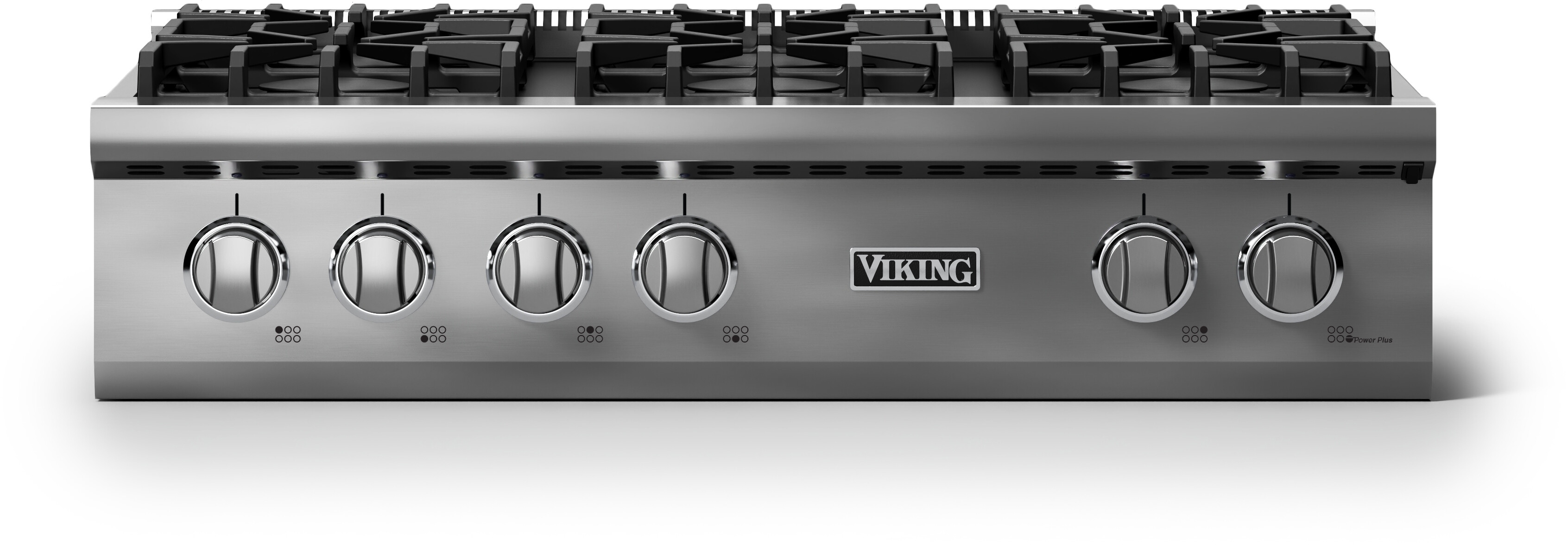 Viking VRT53646BSSLP 5-Series 36 inch Gas Rangetop with 6 Sealed Burners, VariSimmer Setting,  SureSpark Ignition System and SoftLit LED Lights in Stainless Steel (Polished Chrome, Liquid Propane)