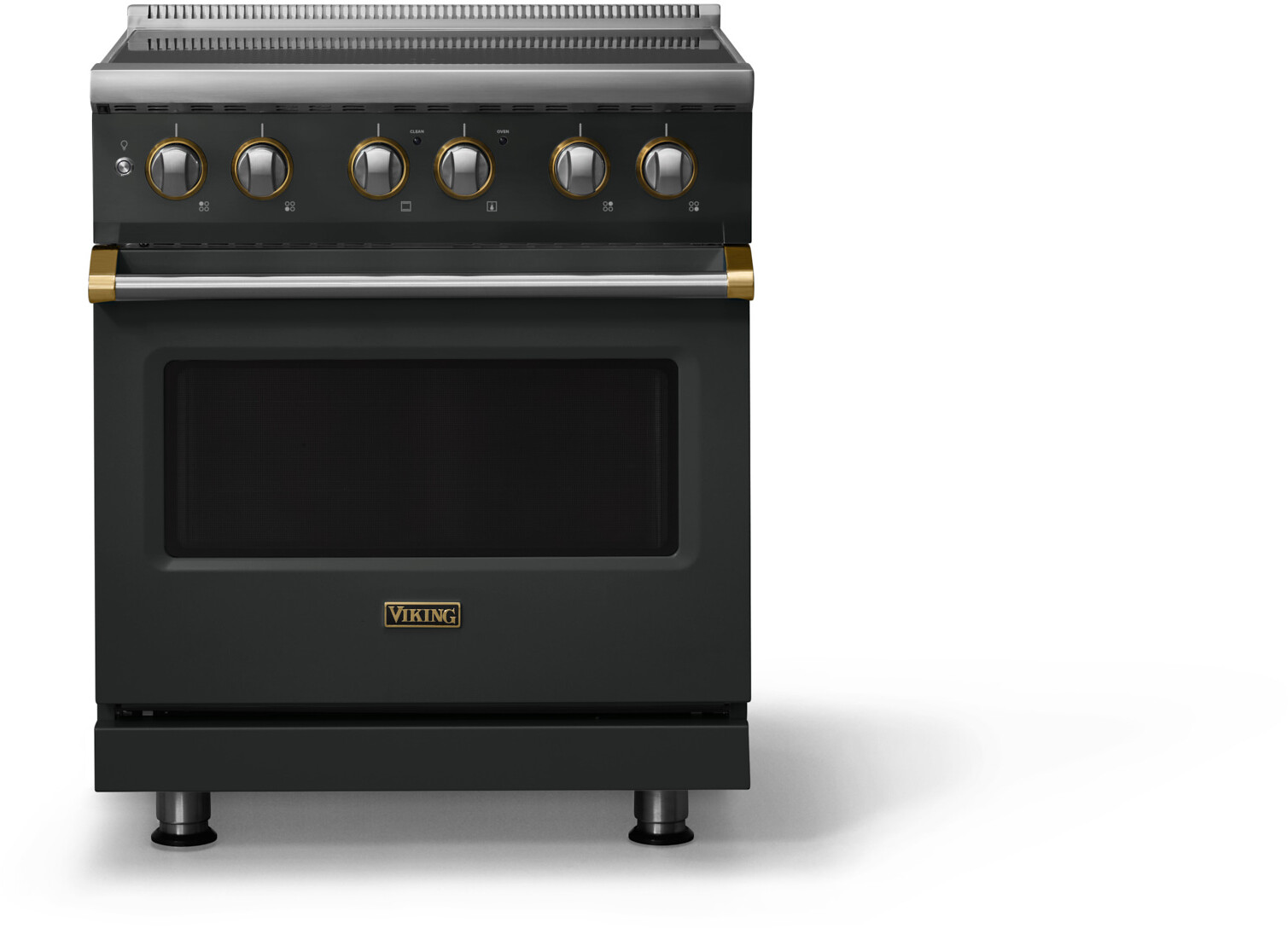 Viking VIR53044BANBB 5-Series 30 inch Freestanding Induction Range with 4 Elements, 4.7 cu. ft. Oven Capacity, MagneQuick Induction Power Generators and Vari-Speed Dual Flow Convection System (Antique Bronze, Brushed Brass)