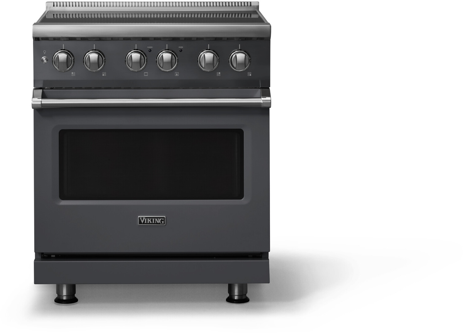 Viking VIR53044BCS 5-Series 30 inch Freestanding Induction Range with 4 Elements, 4.7 cu. ft. Oven Capacity, MagneQuick Induction Power Generators and Vari-Speed Dual Flow Convection System (Cast Black, Polished Chrome)