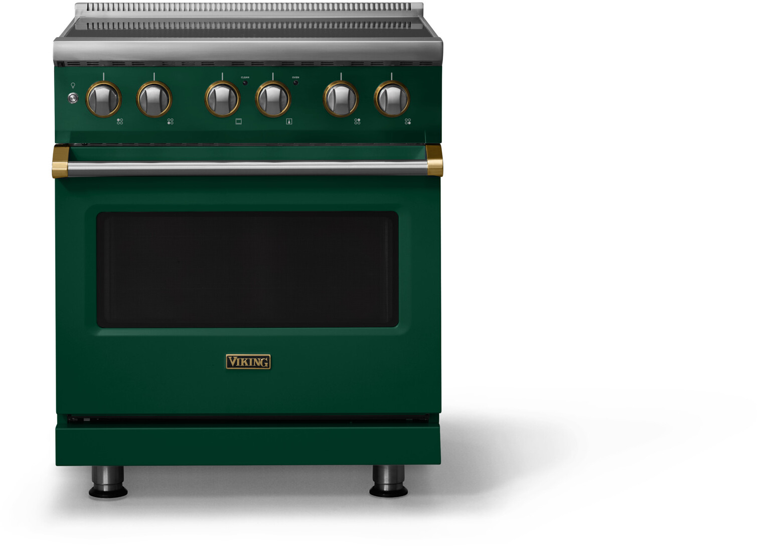 Viking VIR53044BIVBB 5-Series 30 inch Freestanding Induction Range with 4 Elements, 4.7 cu. ft. Oven Capacity, MagneQuick Induction Power Generators and Vari-Speed Dual Flow Convection System (Ivy, Brushed Brass)