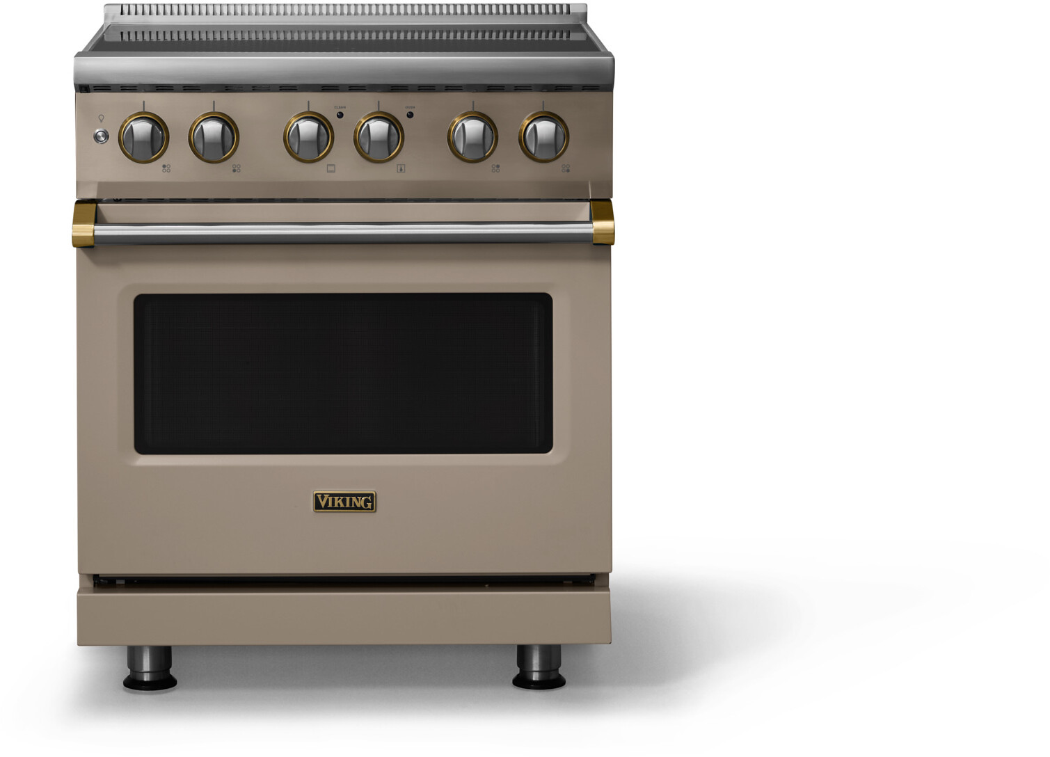 Viking VIR53044BNABB 5-Series 30 inch Freestanding Induction Range with 4 Elements, 4.7 cu. ft. Oven Capacity, MagneQuick Induction Power Generators and Vari-Speed Dual Flow Convection System (Nantucket, Brushed Brass)