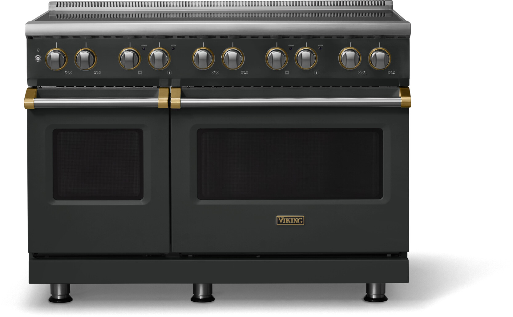 Viking VIR54846BANBB 5-Series 48 inch Freestanding Induction Range with 6 Elements, 7.3 cu. ft. Oven Capacity, MagneQuick Induction Power Generators and Vari-Speed Dual Flow Convection System (Antique Bronze, Brushed Brass)